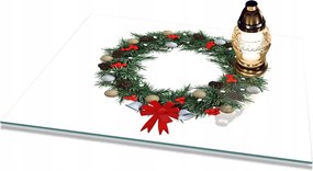 Mécsestartó Edzett Üveg Karácsonyi koszorú 60x52cm gumi talp