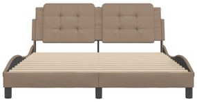 cappuccino színű műbőr ágykeret matrac nélkül Zadar 160x200 cm