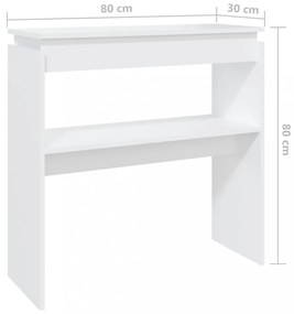 fehér szerelt fa tálalóasztal 80 x 30 x 80 cm