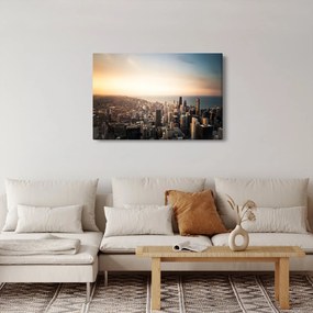 Naplemente képe a város felett (90x60 cm)