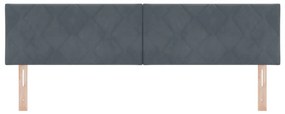 LED Fejtámla Gyémánt Blokkos Design Sötétszürke 180 cm Bársony