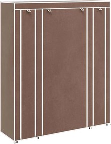 vidaXL barna szövet ruhásszekrény tárolórekeszekkel 45x150x176 cm