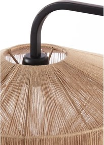 Matt fekete-natúr színű állólámpa textil búrával (magasság 164 cm) Lyra – Light &amp; Living