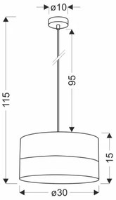 Csillár zsinóron BIANCO 1xE27/40W/230V fehér/barna
