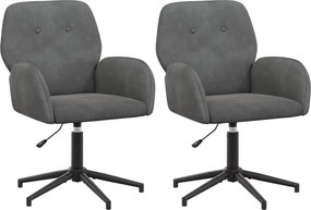 vidaXL Forgós Íróasztali Székek 2 db 54 x 55 x 90 cm Sötétszürke
