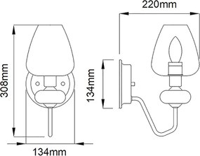 Elstead Lighting ARNAND DL-ARMAND1-AB Fali lámpa 1x40W/E14