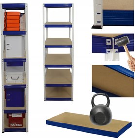 Tárolószekrény fém állvány Helios 213x35x35cm 6Px175kg 300EZER Komb