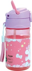 Hello Kitty Unicorn műanyag szívószálas kulacs akasztóval 350 ml