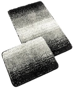 Bellatex Fürdőszoba szőnyeg szett kivágás nélkülBANYSILVER fekete, 60 x 100, 60 x 50 cm