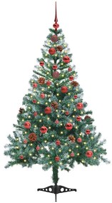 Mű karácsonyfa 150 LED-del állvánnyal Zöld 150 cm PVC és Acél