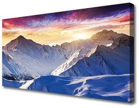 Vászonkép nyomtatás Snow Mountain Landscape 100x50 cm
