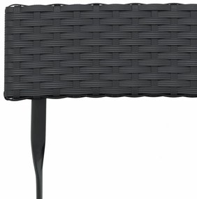 3 részes fekete összecsukható polyrattan bisztrószett