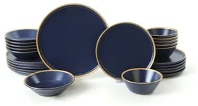 24 darabos étkészlet kék/arany/kerámia