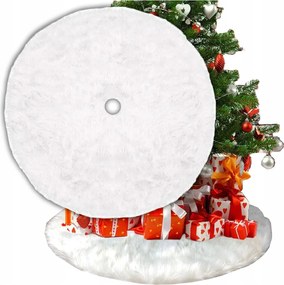 Szőnyeg Karácsonyfa Alá Nagy XXXL Szőnyeg 120CM Kerek Szőrme Puha Fehér