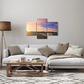 Egy sárga autó képe a mezőn (90x60 cm)
