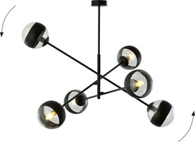 Emibig modern függeszték linear fekete átlátszó emi1168/6