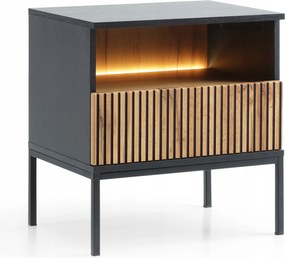 Komodee Éjjeli Asztal Laval ST97 Fekete Wotan tölgy
