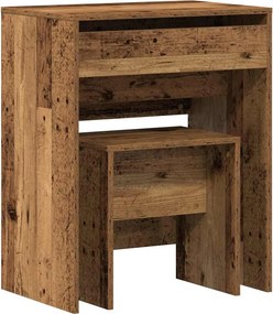 vidaXL Sminkasztal fiókkal tárolóval Öreg fa 60 x 40 x 75 cm Faanyag