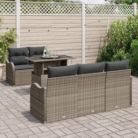 Kerti Kanapé Szett 6 pcs Szürke 100 x 55 x 73 cm Poli rattan