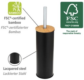 Fekete acél WC-kefe Tortona – Wenko