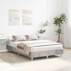 betonszürke szerelt fa ágykeret matrac nélkül 120 x 200 cm