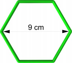 Mézeskalåcs lyukasztó geometrikus figuråk Hexagon Hatszög 9cm