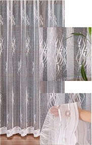 Függöny Jacquard Minták Fehér Praktikus Nappaliba Méretek Szalaggal Sz. 130x245