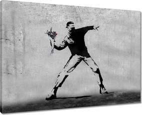 Vászonkép 70x50 Banksy Virágszóró