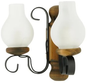 Brilagi - Fali lámpa RUSTIC 2xE14/40W/230V bükkfa/dió