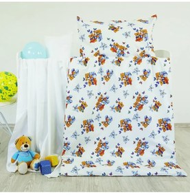 EMI medvés fehér gyerek ágyneműhuzat, Gyerekgarnitúra 90x130 + 45x65