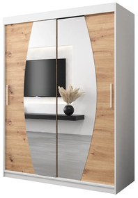 Ruhásszekrény 150 cm Eclipse (matt fehér + artisan tölgy). 1063401