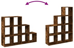 3 szintes füstös tölgy elválasztó könyvespolc 137,5x29x103,5 cm