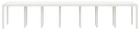 Kerti Asztal Fehér 400x100x73 cm Poli Rattan