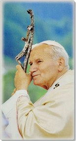 II. János Pál pápa festett képe Méret: 9x18 cm