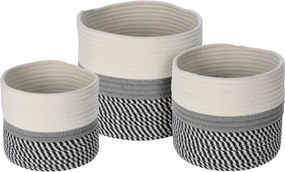 Pamut Kosár Apróságokhoz Fonott stílusos x3