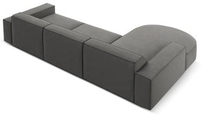 Szürke bársony sarokkanapé (bal oldali) Jodie - Micadoni Home