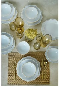 24 darabos étkészlet fehér/arany/kőagyag