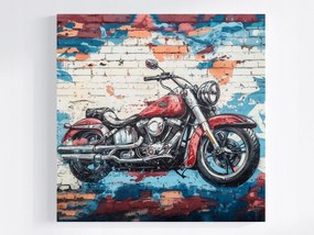 Vászonkép Canvas Fal Tégla Graffiti Motorkerékpár 80x80