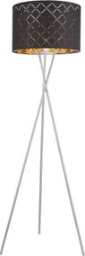 Globo 15229S1 Állólámpa textil, fekete-arany, kábel 1,8 m, Schalter, ø: 620, H:1580, exkl. 1xE27 60W 230V
