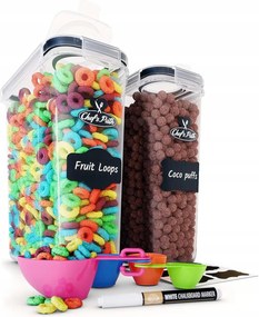 2X XXL 6L-es ételtároló doboz Pehely Mérőpohár Ajándékdoboz szett