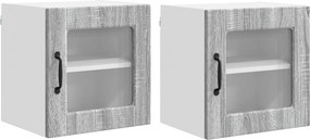 vidaXL Konyhaszekrény 2 pcs Szürke Sonoma 40 x 31 x 40 cm Faanyag