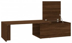 barna tölgyszínű szerelt fa dohányzóasztal 150 x 50 x 35 cm
