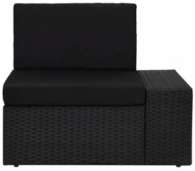 10 részes fekete polyrattan kerti ülőgarnitúra
