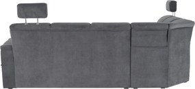 Kinyitható ülőgarnitúra, szürke szövet, jobbos, SANTIAGO