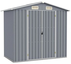 szürke horganyzott acél kerti fészer 205 x 129 x 183 cm