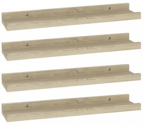 4 db sonoma tölgy színű fali polc 40 x 9 x 3 cm