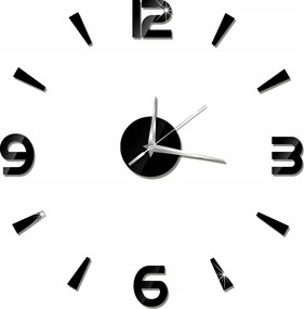 Felragasztható Falióra Modern Diy 3D Fekete Falra 60cm