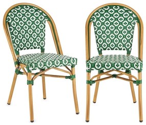 Montbazin GR, bisztró szék, egymásra rakhatók, alumínium keret, polyrattan, zöld