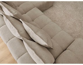 Szürkésbarna zsenília kinyitható-tárolóhelyes sarokkanapé (jobb oldali-heverő résszel) Everest – Bobochic Paris