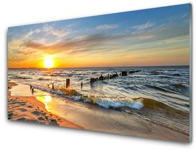 Akrilkép Sea Sunset Beach 125x50 cm